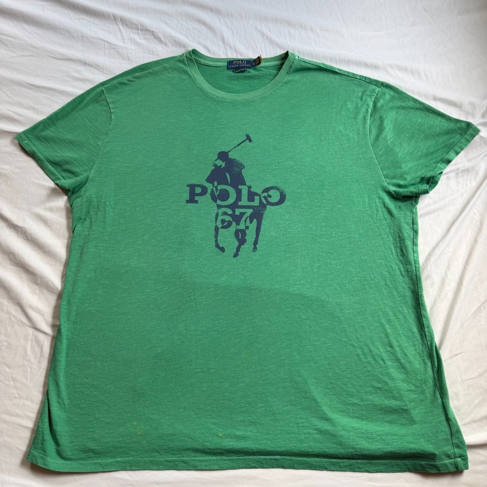 Polo Ralph Lauren Classic Fit Mens XL Green Big Pony 67 Graphic T Shirt